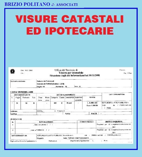 Visure catastali ed ipotecarie